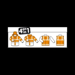 Parka polyester 4 en 1 HI WAY Hi-Viz - rouge / gris - Coverguard | 70599