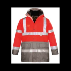 Parka polyester 4 en 1 HI WAY Hi-Viz - rouge / gris - Coverguard | 70599