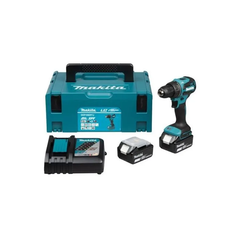 Perceuse visseuse 18 V Li-Ion 5 Ah BL1850B Ø 13 mm MAKITA | DDF490RTJ