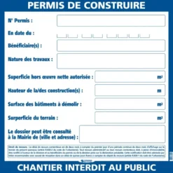 PERMIS DE CONSTRUIRE 800X800MM TALIAPLAST | 570102
