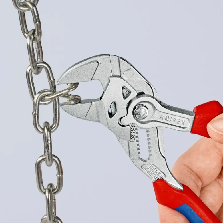 Pince-clé 180mm - Gainage bi-matière - Chromée - Capacité 40mm - KNIPEX | 86 05 180