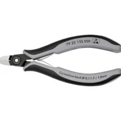 Pince coupante électronique sans biseau 125mm - Ressort - Gainage ESD - KNIPEX | 79 22 125 ESD
