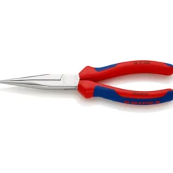 Pince de mécanicien 200mm - Becs demi-ronds striés - Gaines bi-matière - Chromée - KNIPEX | 38 15 200