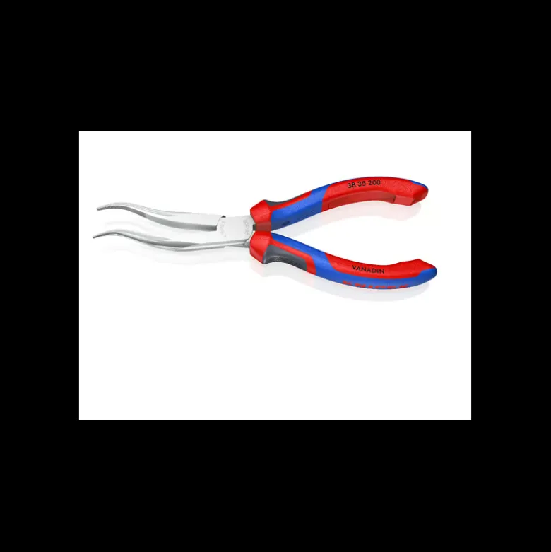 Pince de mécanicien 200mm - Becs 1/2 ronds décalés striés - Bi-matière - Chromée - KNIPEX | 38 35 200
