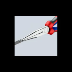 Pince demi-ronde avec tranchant avec gaines bi-matière noire atramentisée 200 mm KNIPEX | 26 12 200