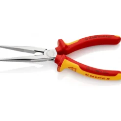 Pince demi-ronde isolées par gaines bi-matière, certifiées VDE chromée 200 mm KNIPEX | 26 16 200