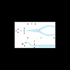 Pince de préhension Micro-Tech à becs extra longs coudés Facom | 403.MT