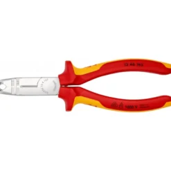Pince à dégainer et à dénuder câbles ronds - 165mm - Bi-matière - Chromée 1000V - KNIPEX | 13 46 165
