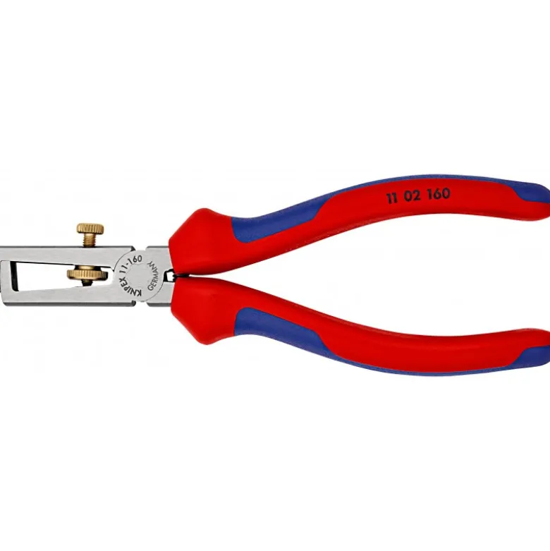 Pince à dénuder avec ressort d'ouverture, universel gaines bi-matière 160 mm KNIPEX | 11 02 160