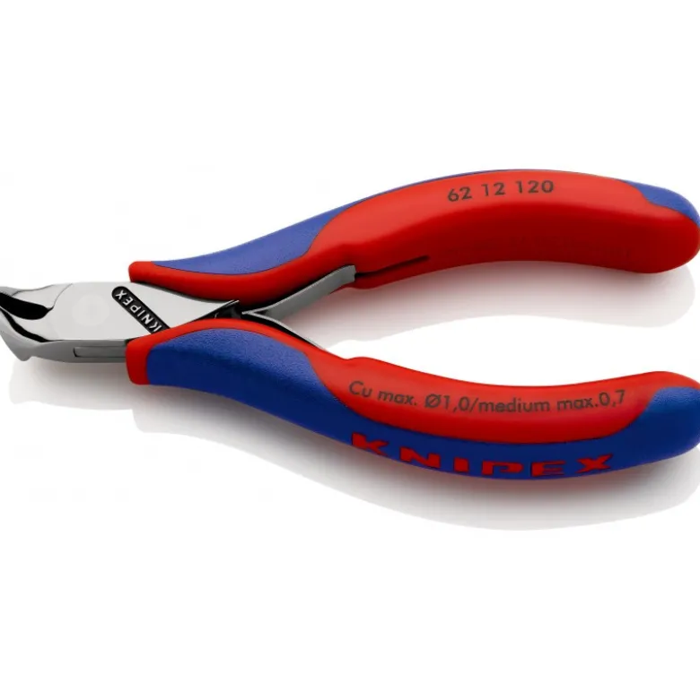 Pince électronique coupante de devant oblique à 15° - 120mm - Gainage bi-matiére - KNIPEX | 62 12 120