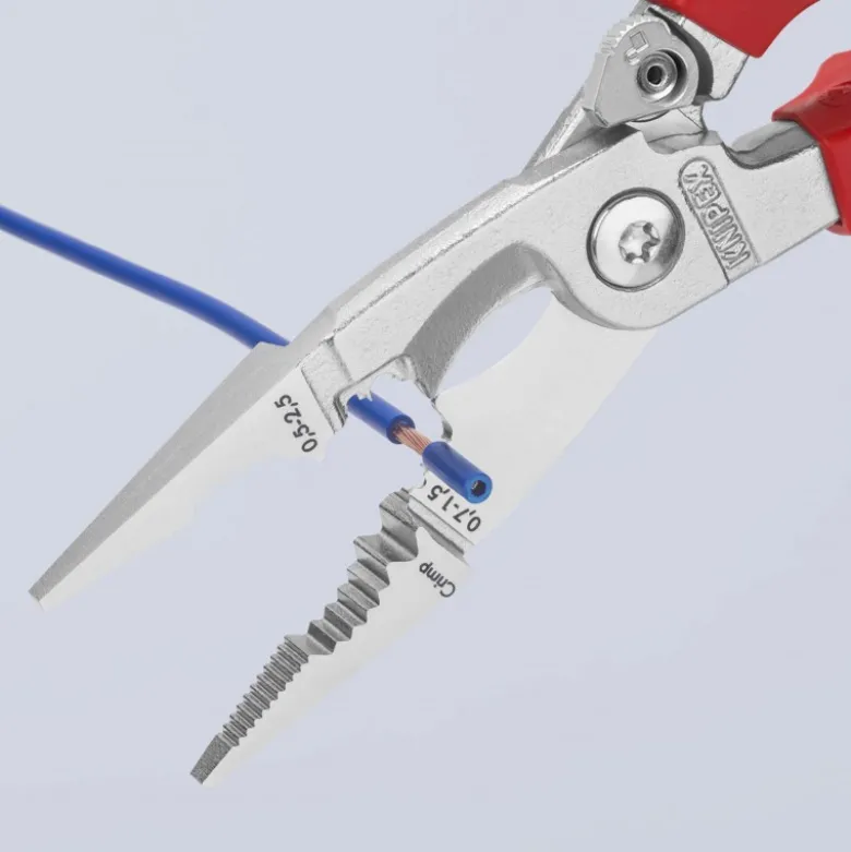 Pince multifonctions 6 en 1 - 200mm - Bi-matière - Chromée 1000V - Ressort - KNIPEX | 13 96 200