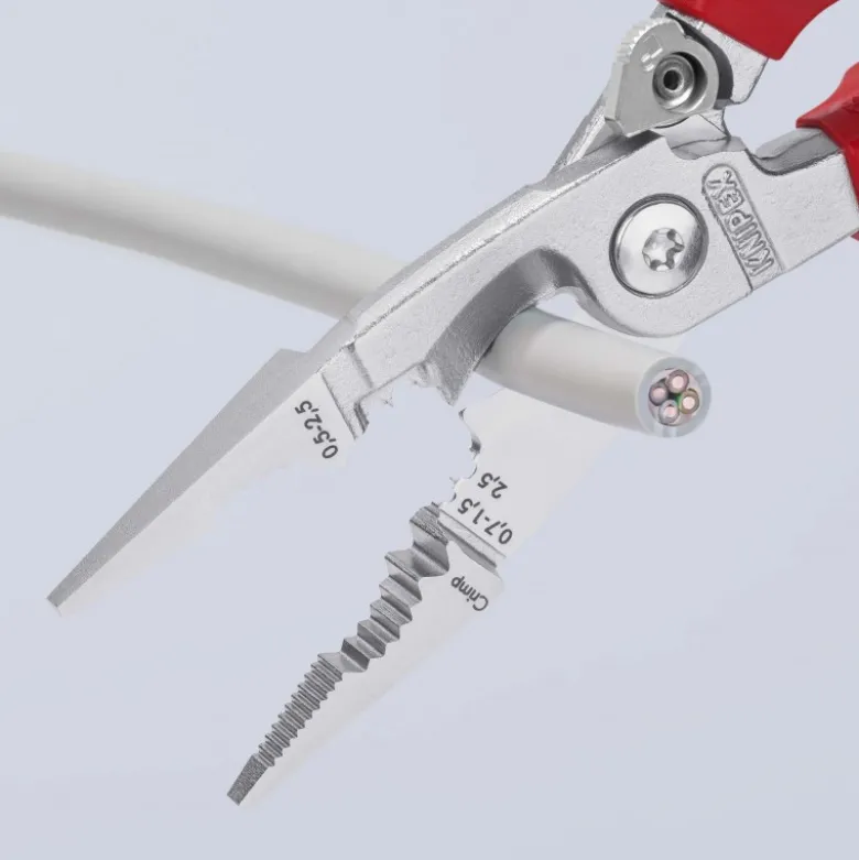 Pince multifonctions 6 en 1 - 200mm - Bi-matière - Chromée 1000V - Ressort - KNIPEX | 13 96 200