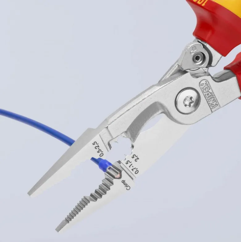 Pince multifonctions 6 en 1 - 200mm - Bi-matière - Chromée 1000V - Ressort - KNIPEX | 13 96 200
