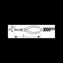 Pinces à becs 1/2 ronds coudés à 40 ° - isolées 1000 V - VDE Expert | E050411