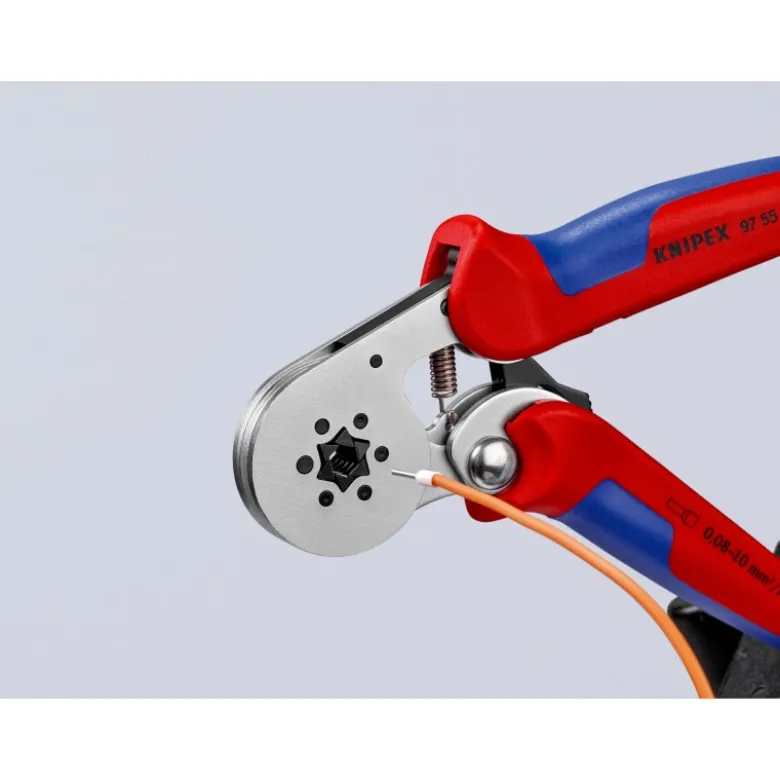 Pince à sertir automatique embouts de câble de 0,08 à 10mm² - Chromée - KNIPEX | 97 55 14