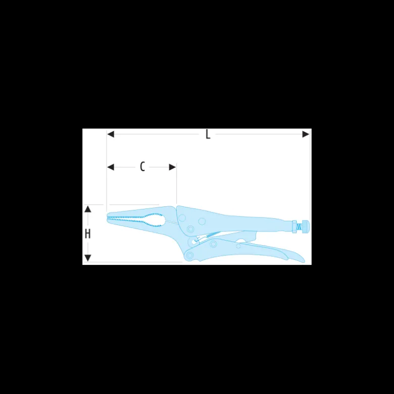 Pince étaux mono réglage becs longs 55mm maxi Facom | 517.6