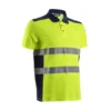 Polo manches courtes - OKI - 55% CO/45% PES UPF 35+ 150g/m2 - Jaune HV/Marine - COVERGUARD | 5OKI160