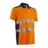 Polo manches courtes - OKI - 55% CO/45% PES UPF 35+ 150g/m2 - Orange HV/Marine - COVERGUARD | 5OKI170