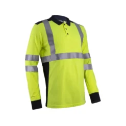 Polo manches longues - EKHI - 60% Modacrylique/39% Coton/1% - Jaune HV/Marine - COVERGUARD | 5EKH160