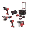 Powerpack 4 Outils Perceuse à percussion + Perfo-burineur + Meuleuse + Visseuse à chocs M18 volt Milwaukee | 4933493334
