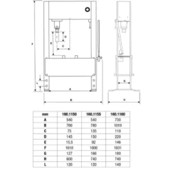 Presse hydraulique d’atelier Performance , 30 t - KSTools | 160.1155