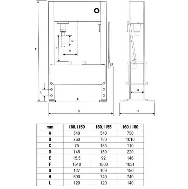 Presse hydraulique d’atelier Performance , 30 t - KSTools | 160.1155