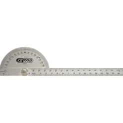 Rapporteur d'angle INOX KS - Serrage central - secteur 90mm, règle 220mm - - KS Tools | 300.0700