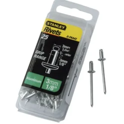 RIVET ALUMINIUM 3MM X 6,35 - BOITE DE 20 PIÈCES STANLEY 1-PAA44T