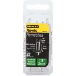 RIVET ALUMINIUM 3MM X 6,35 - BOITE DE 20 PIÈCES STANLEY 1-PAA44T