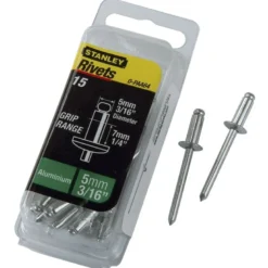 RIVET ALUMINIUM 4MM X 12,7 - BOITE DE 15 PIÈCES STANLEY 1-PAA58T