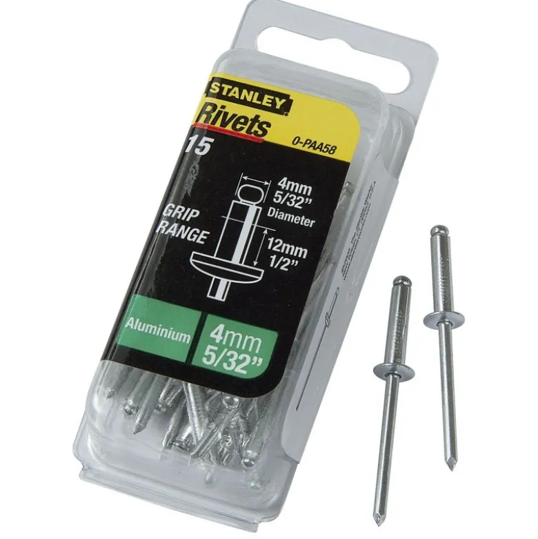 RIVET ALUMINIUM 4MM X 3 - BOITE DE 20 PIÈCES STANLEY 1-PAA52T