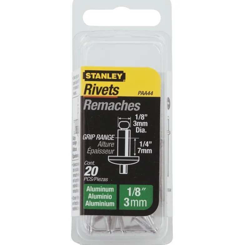 RIVET ALUMINIUM 4MM X 3 - BOITE DE 20 PIÈCES STANLEY 1-PAA52T