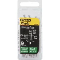 RIVET ALUMINIUM 5MM X 3 - BOITE DE 15 PIÈCES STANLEY 1-PAA62T