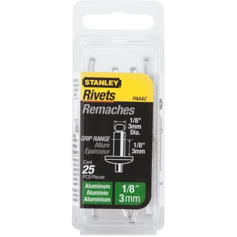 RIVET ALUMINIUM 5MM X 9,5 - BOITE DE 15 PIÈCES STANLEY 1-PAA66T