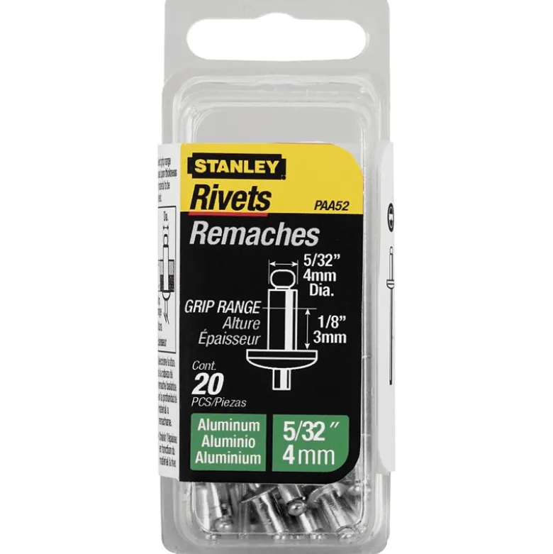RIVET ALUMINIUM 3MM X 12,7 - BOITE DE 15 PIÈCES STANLEY 1-PAA48T