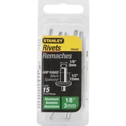 RIVET ALUMINIUM 3MM X 12,7 - BOITE DE 15 PIÈCES STANLEY 1-PAA48T