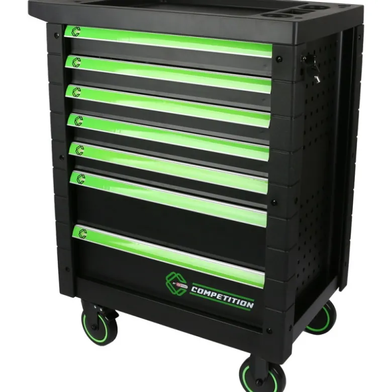 Servante d'atelier COMPETITION avec 7 tiroirs et 119 outils premium - KSTools | 512.3119