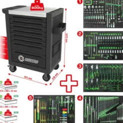 Servante d'atelier COMPETITION avec 8 tiroirs et 341 outils premium - KSTools | 512.5341