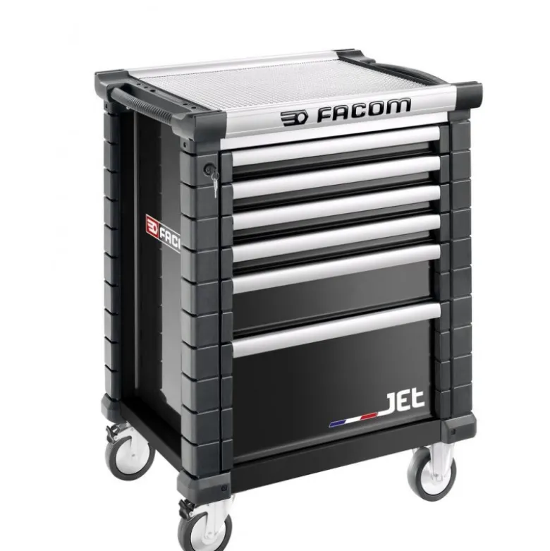 Servante d'atelier JET 6 tiroirs 3 modules par tiroir avec tiroir énergisé noire - FACOM FRANCE | JET.6NM3APOWERPF