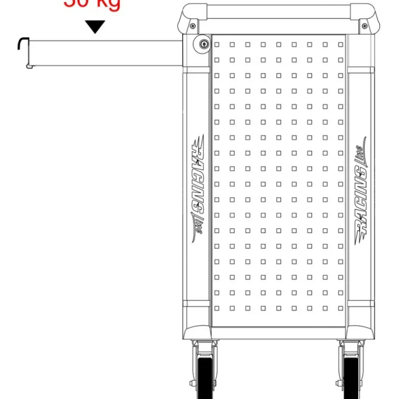 Servante d'atelier RACINGline NOIR/ROUGE 7 tiroirs équipée de 215 outils - KSTools | 826.7215
