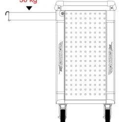 Servante d'atelier RACINGline NOIR/ROUGE 7 tiroirs équipée de 515 outils - KSTools | 826.7515