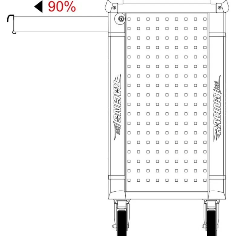 Servante d'atelier RACINGline NOIR/ROUGE 7 tiroirs equipée de 598 outils - KSTools | 826.7598