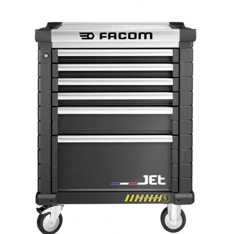 Servante d'atelier sécurité JET 6 tiroirs 3 modules par tiroir noire anti basculement - FACOM FRANCE | JET.6NM3ASPF