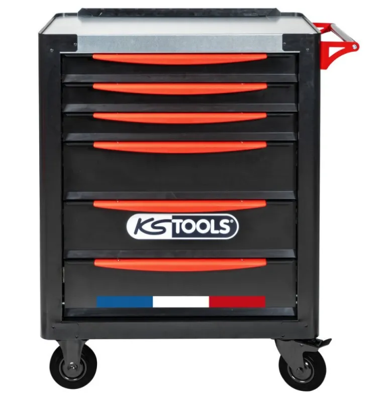 Servante d'atelier 6 tiroirs fabriquée en France équipée de 364 outils - KSTools | 824.6364F