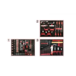 Servante One by One 7 tiroirs avec étagères + composition d'outils générale, 264 pièces| 823.7134F