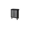 Servante PEARLline grise et noire 9 tiroirs équipée de 114 outils - KS Tools | 816.9114