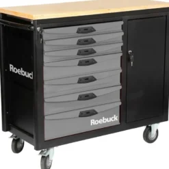 SERVANTE PRENIUM PLATEAU BOIS LARGE 7 TIROIRS + 1 PORTE - ROEBUCK | 867984