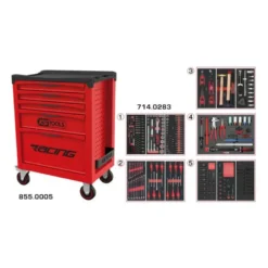 Servante RACING 5 tiroirs équipée de 283 outils - KSTools | 855.5283