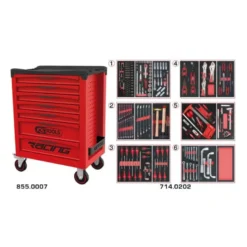 Servante RACING 7 tiroirs équipée de 202 outils - KSTools | 855.7202