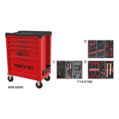 Servante RACING 5 tiroirs équipée de 158 outils - KSTools | 855.5158